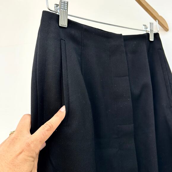 Acne Studios Black Mid-Length Midi Wool Skirt Asymmetrical Black 36 Pencil 4 - Picture 9 of 11